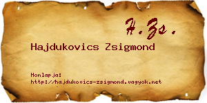 Hajdukovics Zsigmond névjegykártya